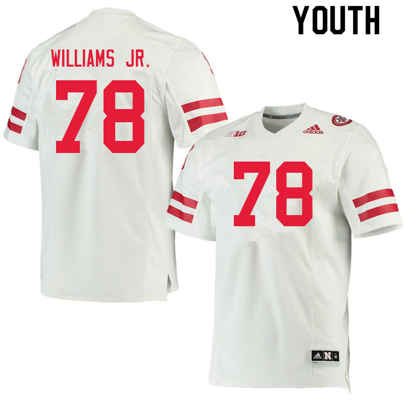Youth #78 Kevin Williams Jr. Nebraska Cornhuskers College Football Jerseys Sale-White - Click Image to Close